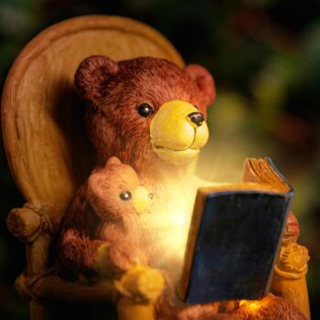 Rocking Chair Sitting Bear Solar Power Garden Ornament, 2 of 6