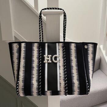 Personalised Ecru Stripe Tote Bag Set, 2 of 3