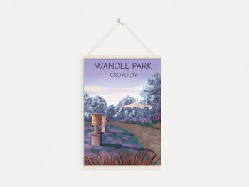 Wandle Park London Travel Poster Art Print, 6 of 8