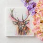 Colourful Stag Italian Marble Drinks Coasters, thumbnail 2 of 3