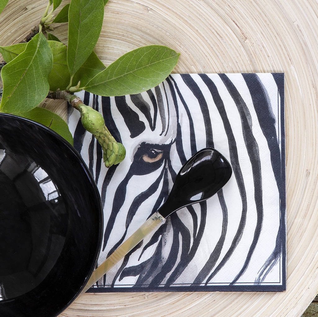 Pack Of 20 Graphic Zebra Print Paper Napkins By Ella James