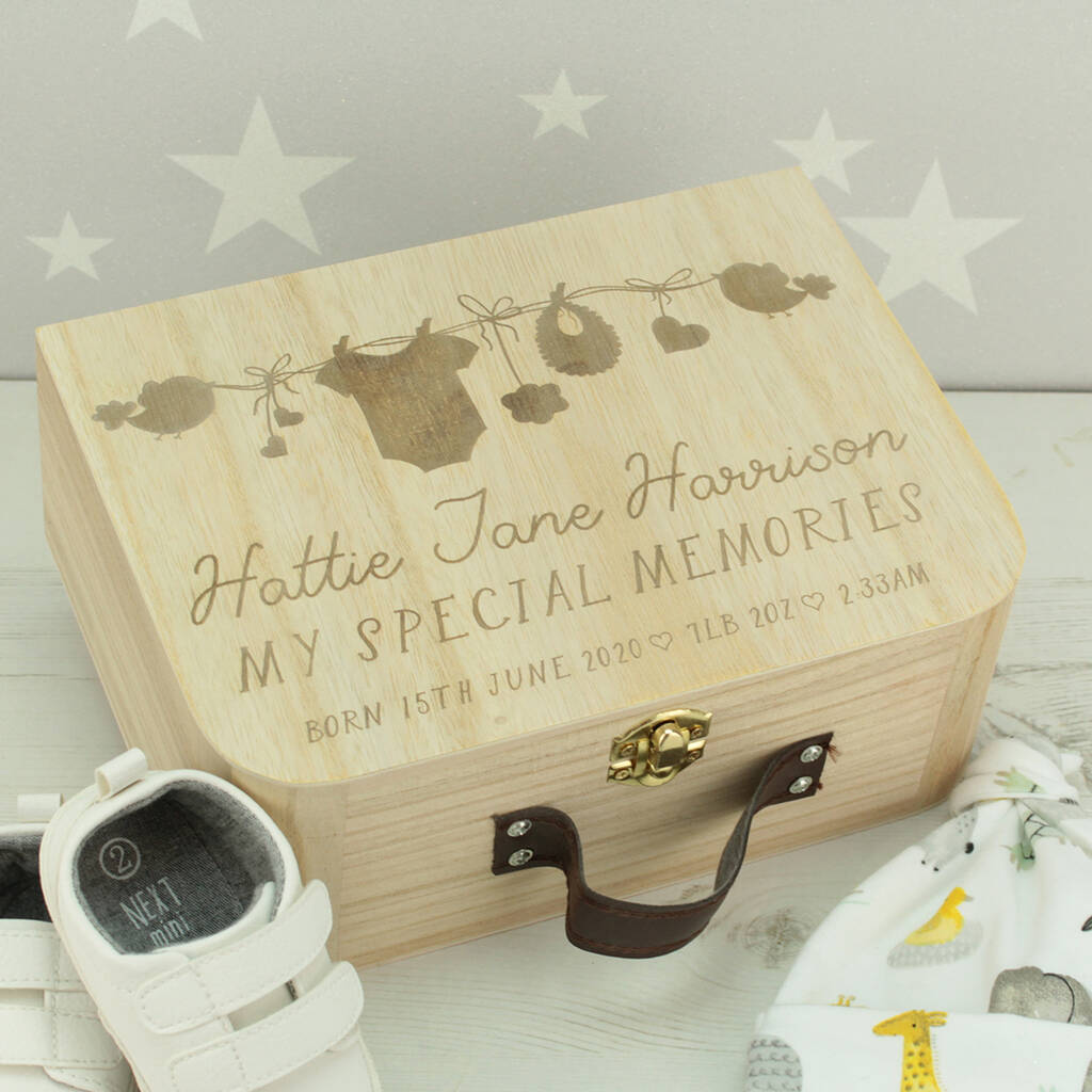 personalised baby keepsake box suitcase by dreams to reality design ltd ...