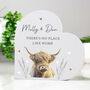 Personalised Highland Cow Wooden Heart Ornament – Gift For The Home, thumbnail 1 of 5