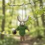 Handmade Felt Billy Bumblebee Hare Hanging Decoration, thumbnail 1 of 3