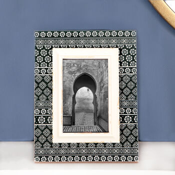 Black Tile Print 6' x 4' Photo Frame, Fathers Day, 2 of 5