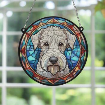 Bedlington Terrier Stained Glass Effect Suncatcher, 3 of 6