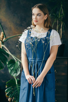 Denim Dress Apron | Studio Pinafore Smock, 6 of 11