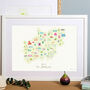 Map Of The Midlands Art Print, thumbnail 1 of 8