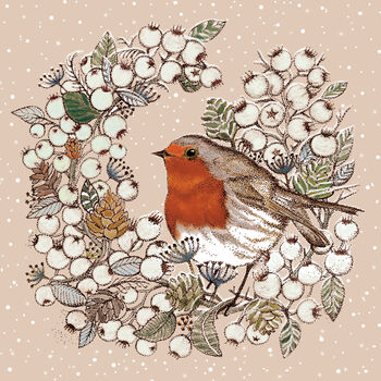 'Robin And Wreath' Print, 3 of 3