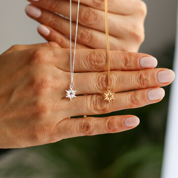 Star Necklace In Sterling Silver, 24ct Gold Vermeil, 7 of 10