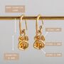 Citrine And Gold Vermeil Plated Pendant Hoop Earrings, thumbnail 4 of 5