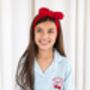 Blue Gingham Embroidered Personalised Cherry Pyjamas, thumbnail 5 of 6