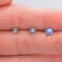 Sterling Silver Grey Labradorite Gemstone Stud Earrings, thumbnail 3 of 12