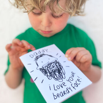 'Daddy I Love Your Beardy Face' Card, 2 of 3