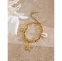 Monaco D’or Gold Pearl White Oyster Drop Charm Bracelet, thumbnail 2 of 3