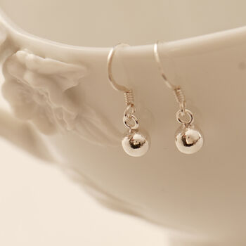 Sterling Silver Ball Drop Earrings, 2 of 12
