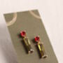 Olive Green Dainty Statement Earrings, thumbnail 2 of 5