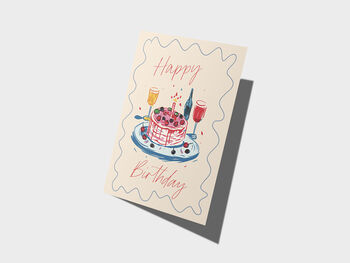 Happy Birthday Card | Cake, Fizz And Candles, 3 of 3
