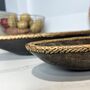 Pair Of Vintage Hand Carved Wooden Bowls Rattan Trim, thumbnail 6 of 9