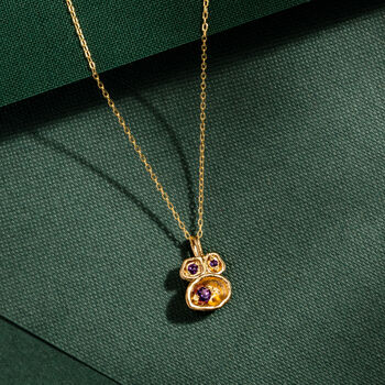 Amethyst Gold Vermeil Plated Birthstone Necklace, 3 of 6