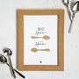 Big Spoon Little Spoon Personalised Silver Foil Print, thumbnail 1 of 3