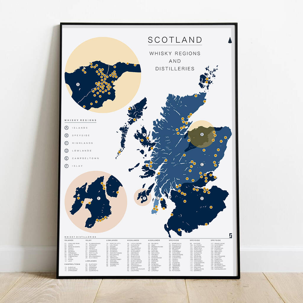 Scotland Whisky Regions And Distillery Map, 1 of 9