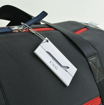 Personalised Metal Jet Plane Rectangular Luggage Tag, 3 of 3