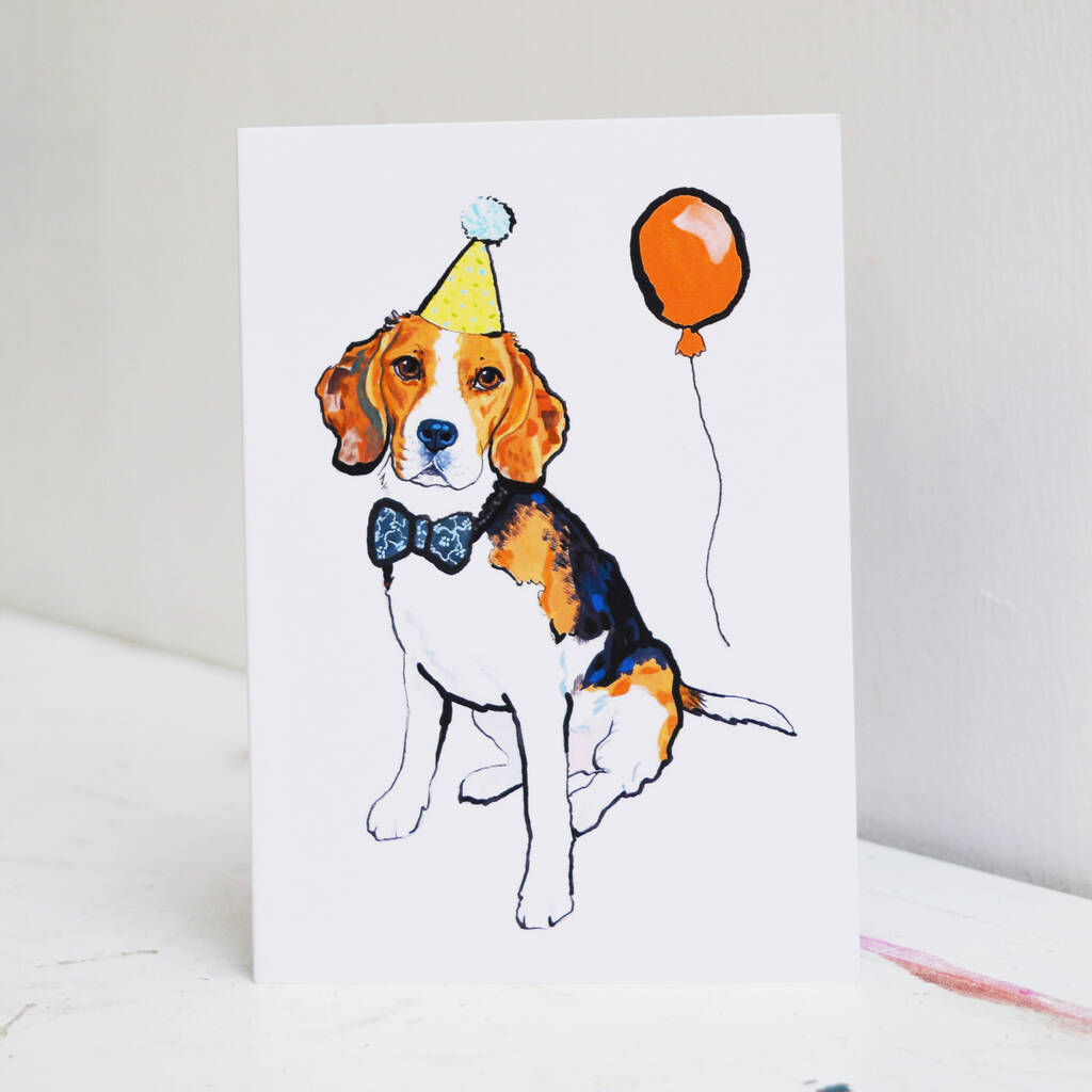 Beagle Birthday Card By Pet Portrait Illustration | notonthehighstreet.com