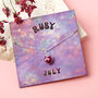 Sterling Silver July Ruby Necklace Card, thumbnail 1 of 7