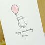 Personalised 'Cat With Balloon' Handmade Card, thumbnail 5 of 9