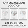Engagement Gift Personalised Proposal Location Print, thumbnail 3 of 4