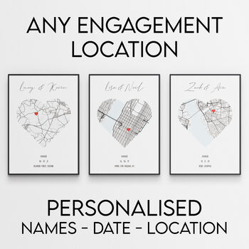 Engagement Gift Personalised Proposal Location Print, 3 of 4