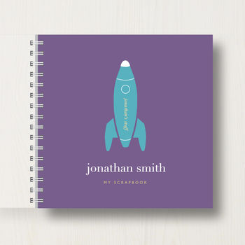 Personalised Kid's Space Rocket Scrapbook Or Album, 9 of 10