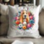 Personalised Basset Hound Summer Floral Dog Wreath Cushion And Mug Gift Bundle, thumbnail 4 of 4