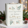 Personalised Christmas Foliage White Tealight Holder, thumbnail 4 of 5
