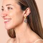 Semi Precious Teardrop Drop Earrings In Gold, thumbnail 6 of 7