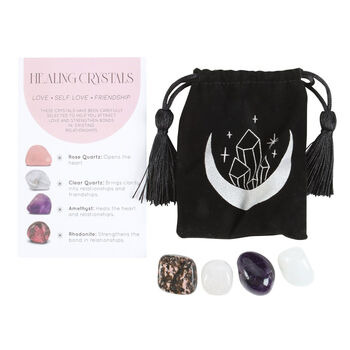 Love Healing Crystal Set With Moon Trinket Dish, 3 of 8