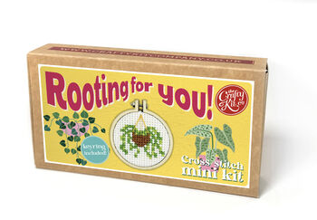 Rooting For You! Mini Matchbox Cross Stitch Kit, 2 of 6