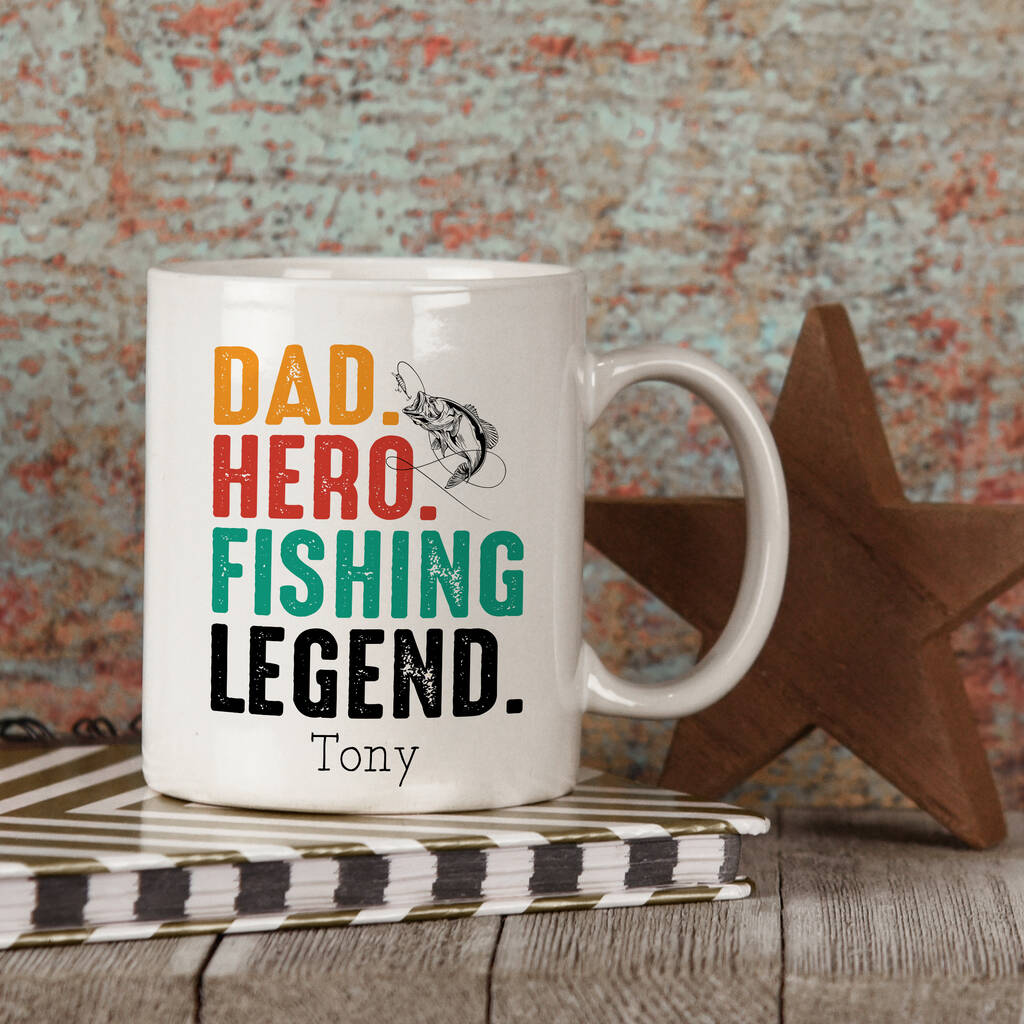 Personalised Dad Fishing Legend Mug By Hope and Halcyon