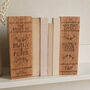 Personalised Solid Oak Wedding Bookends | Custom Engraved, thumbnail 7 of 7