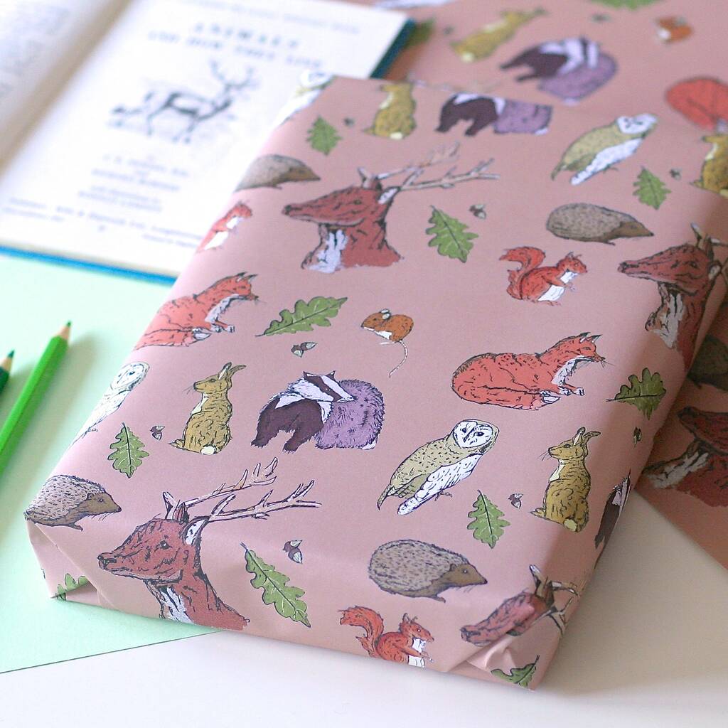 Woodland Animal Wrapping Paper, 1 of 2