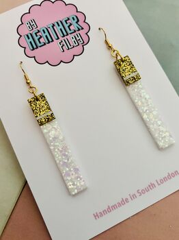 Cigarette Glitter Resin Earrings / Edgy Grunge Jewellery Alt Fashion Statement / Kitsch Jewellery / Bold Gift Fashion Forward Accessory, 2 of 5