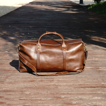Genuine Leather Holdall Luggage, 3 of 12