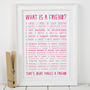 Personalised Friend Print With Friend Poem, thumbnail 4 of 9