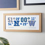 Football Stadium Coordinates Framed Print, thumbnail 1 of 2