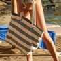 Personalised Embroidery Stripy Beach Bag With Initials, thumbnail 1 of 5