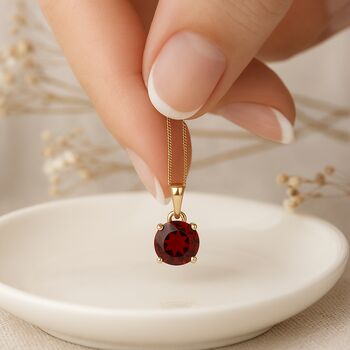 Personalised 9ct Yellow Gold Garnet Pendant Necklace: January Birthstone Gift – 5mm, 7 of 12