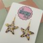 Shimmering Shore Large Starfish Glitter Resin Earrings, thumbnail 7 of 8