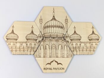 Brighton Royal Pavilion Coasters Set Of Four Maple Wood, 9 of 9