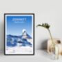 Zermatt Swiss Ski Resort Art Print, thumbnail 2 of 3